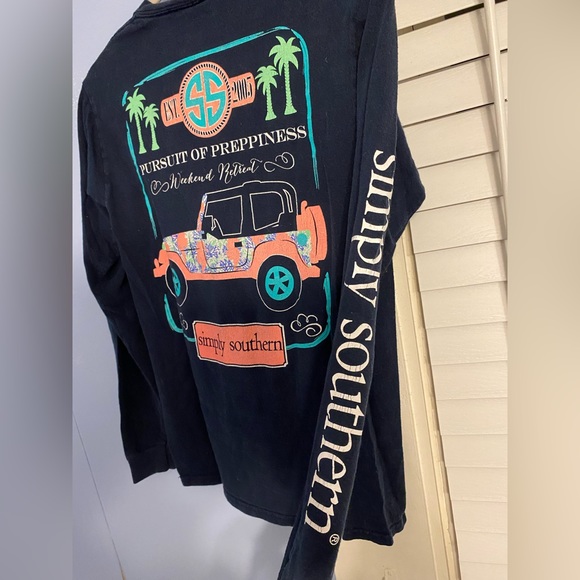 Simply Southern Tops - Simply Southern Navy Blue Long Sleeve Tee